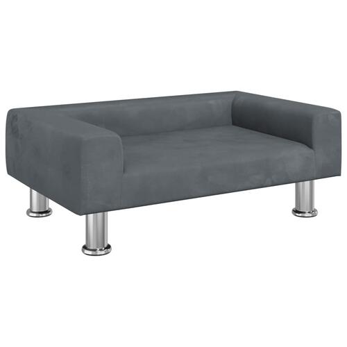 Hundeseng 70x45x26,5 cm velour mørkegrå