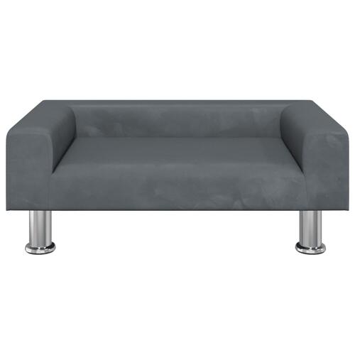 Hundeseng 70x45x26,5 cm velour mørkegrå