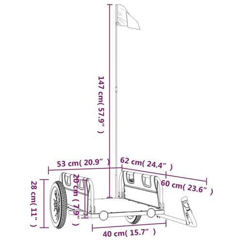 Cykeltrailer oxfordstof og jern sort