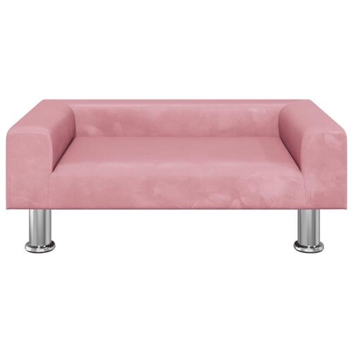 Hundeseng 70x45x26,5 cm velour lyserød