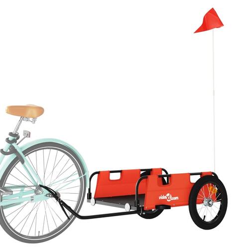 Cykeltrailer til kæledyr oxfordstof og jern orange