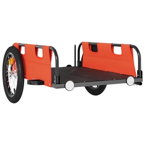 Cykeltrailer til kæledyr oxfordstof og jern orange