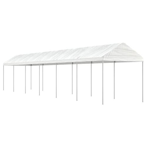 Pavillon med tag 13,38x2,28x2,69 m polyethylen hvid