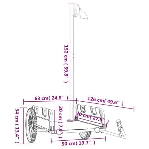 Cykeltrailer oxfordstof og jern sort