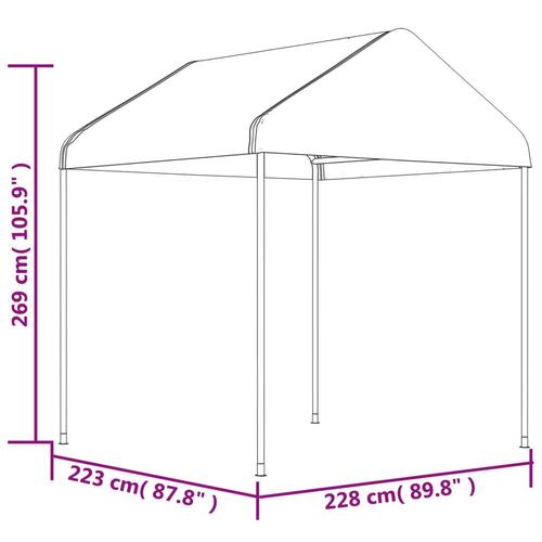 Pavillon med tag 8,92x2,28x2,69 m polyethylen hvid