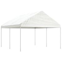 Pavillon med tag 4,46x4,08x3,22 m polyethylen hvid