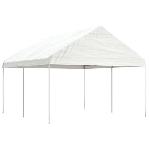 Pavillon med tag 4,46x4,08x3,22 m polyethylen hvid