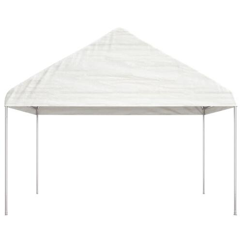Pavillon med tag 4,46x4,08x3,22 m polyethylen hvid