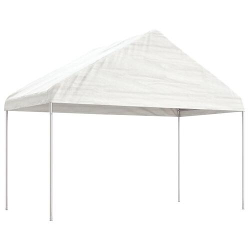 Pavillon med tag 8,92x4,08x3,22 m polyethylen hvid