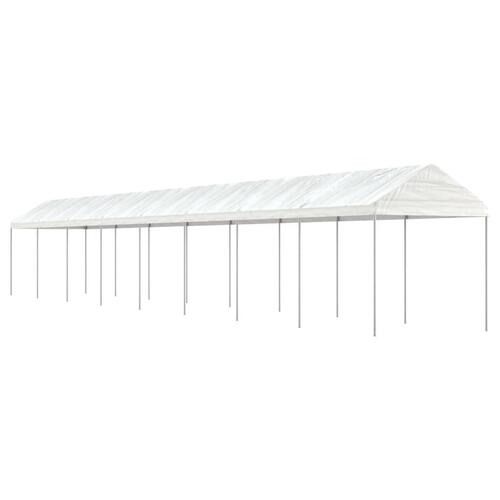 Pavillon med tag 17,84x2,28x2,69 m polyethylen hvid