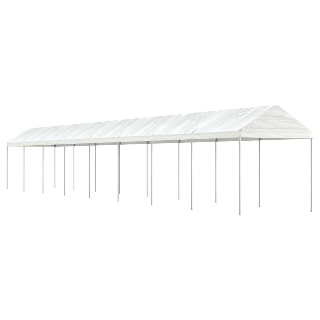 Pavillon med tag 17,84x2,28x2,69 m polyethylen hvid