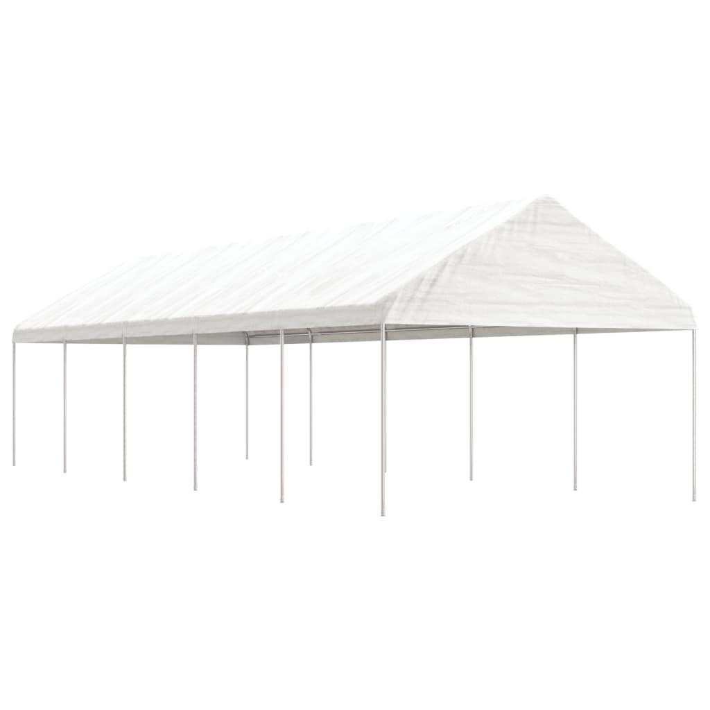 Pavillon med tag 11,15x4,08x3,22 m polyethylen hvid