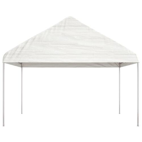 Pavillon med tag 11,15x4,08x3,22 m polyethylen hvid