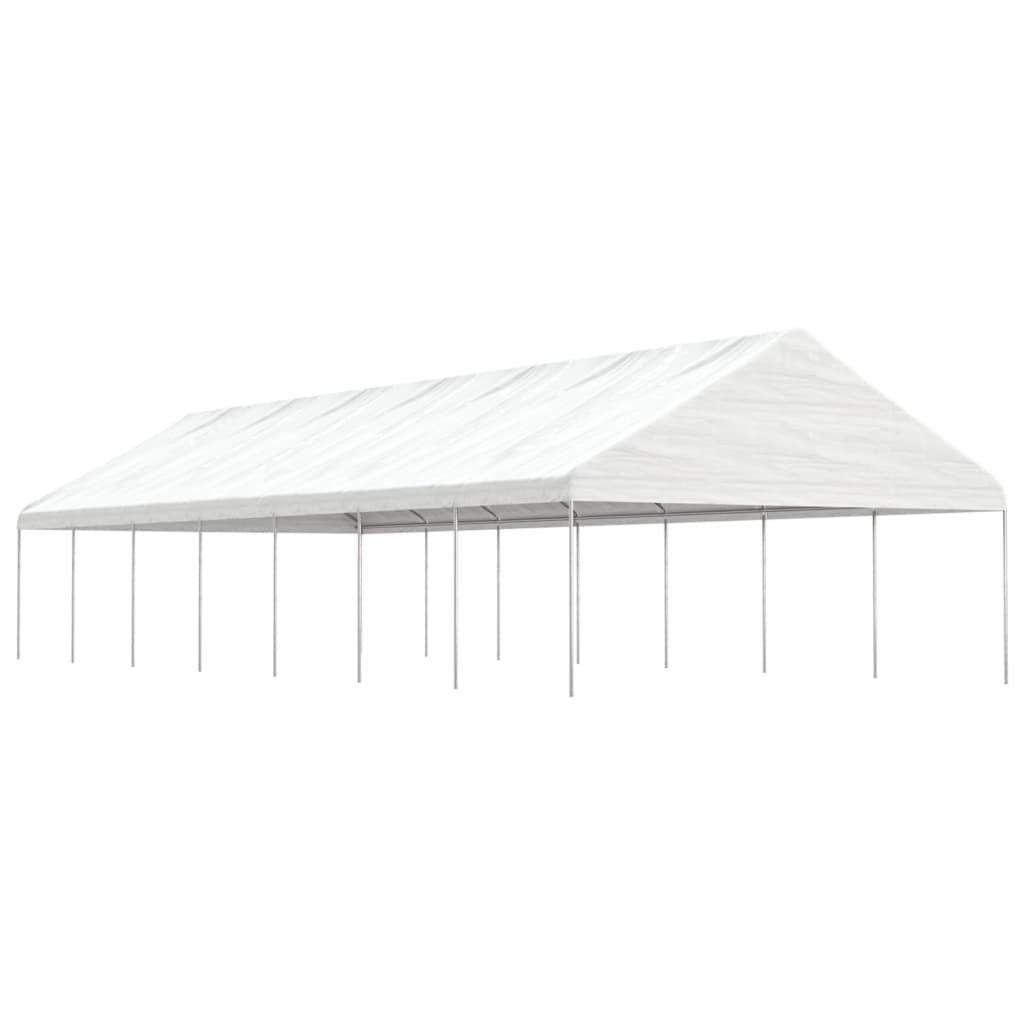Pavillon med tag 15,61x5,88x3,75 m polyethylen hvid