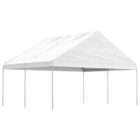 Pavillon med tag 4,46x5,88x3,75 m polyethylen hvid