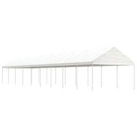 Pavillon med tag 20,07x4,08x3,22 m polyethylen hvid