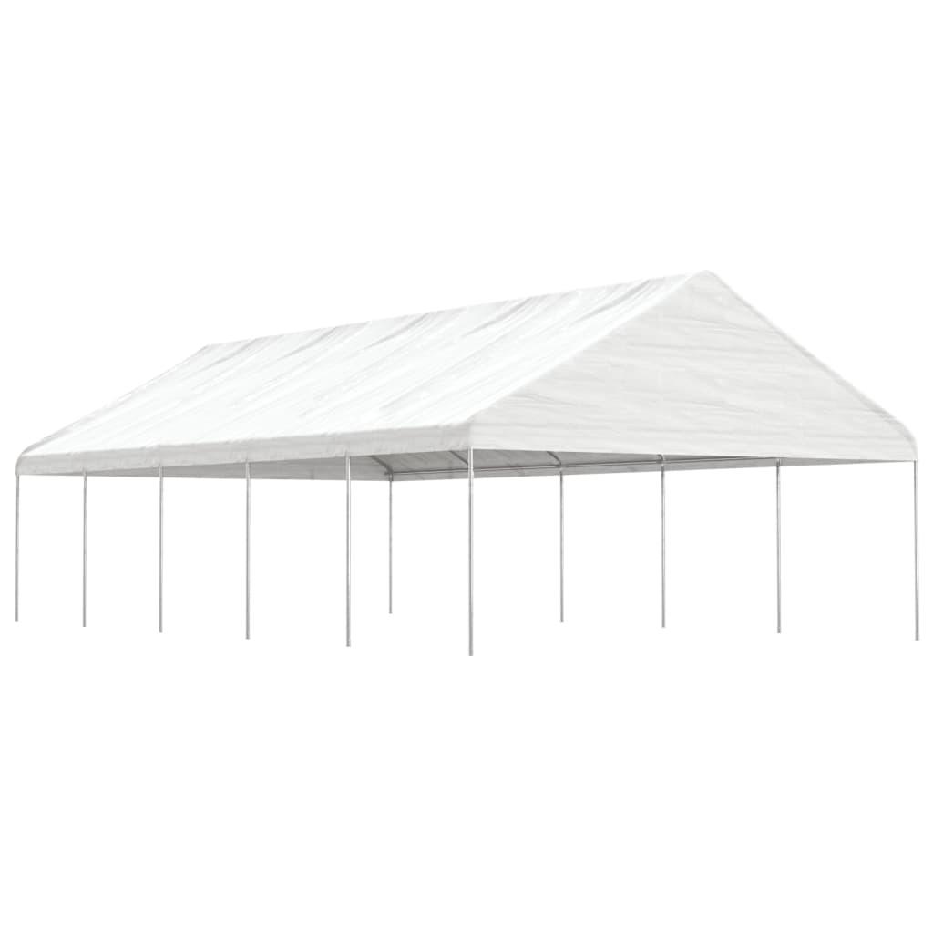 Pavillon med tag 11,15x5,88x3,75 m polyethylen hvid
