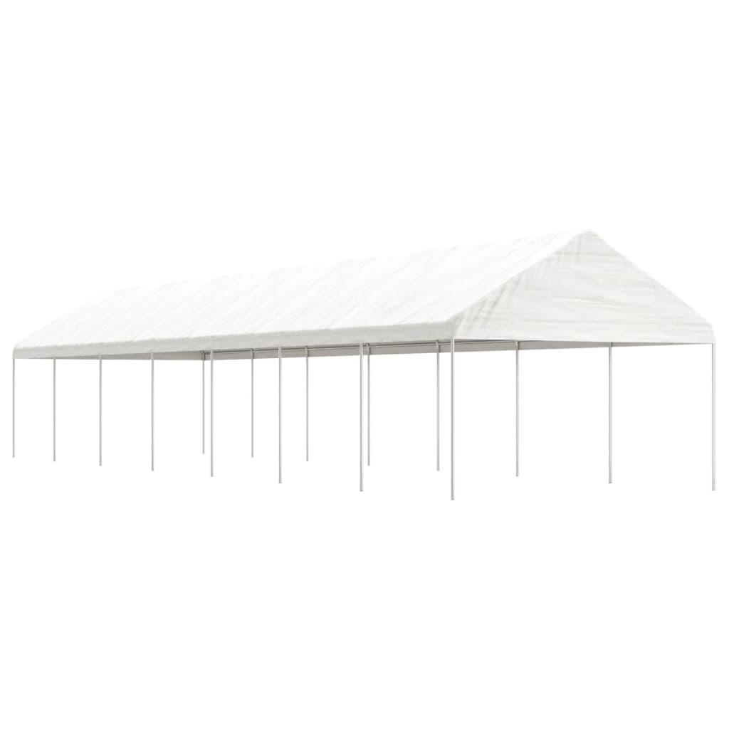 Pavillon med tag 15,61x4,08x3,22 m polyethylen hvid