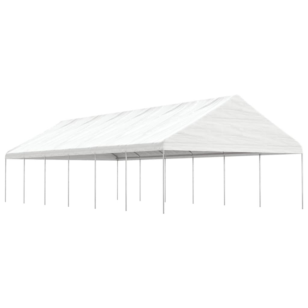 Pavillon med tag 13,38x5,88x3,75 m polyethylen hvid