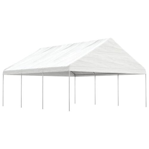 Pavillon med tag 6,69x5,88x3,75 m polyethylen hvid