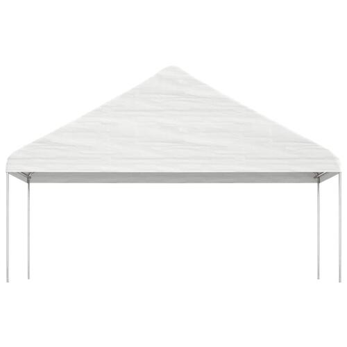 Pavillon med tag 6,69x5,88x3,75 m polyethylen hvid