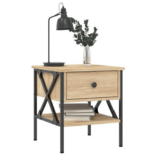 Sengebord 40x42x45 cm konstrueret træ sonoma-eg