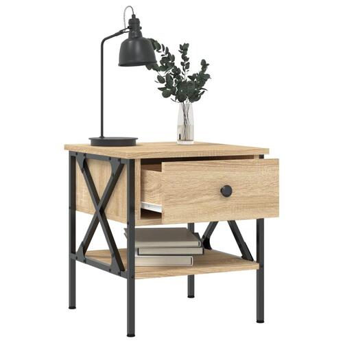 Sengebord 40x42x45 cm konstrueret træ sonoma-eg