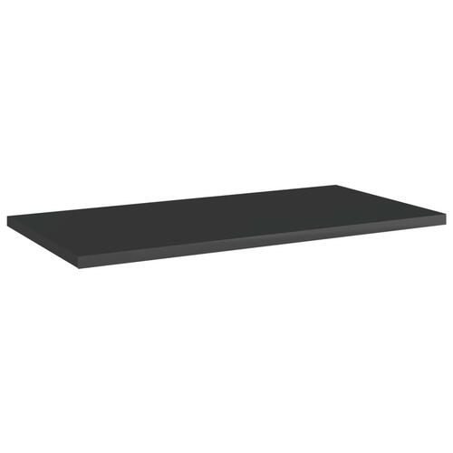 Boghylder 4 stk. 60x30x1,5 cm konstrueret træ sort højglans