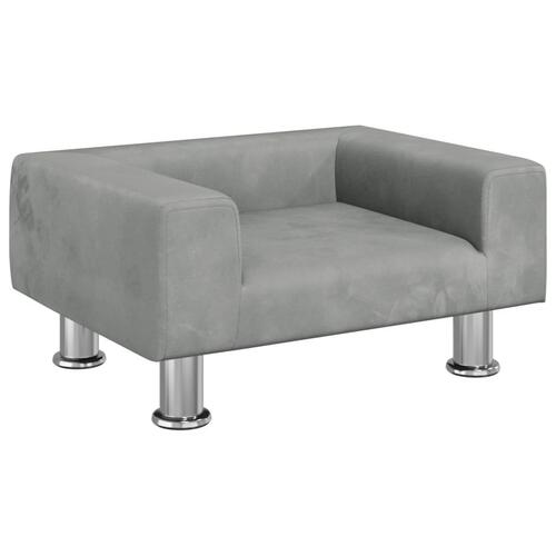 Sofa til børn 50x40x26,5 cm fløjl lysegrå
