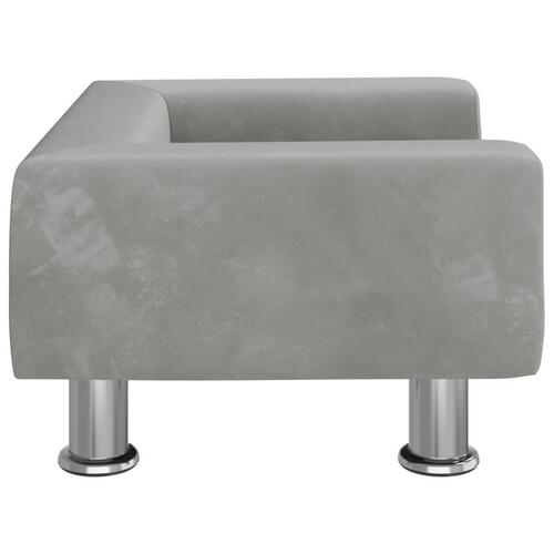 Sofa til børn 50x40x26,5 cm fløjl lysegrå