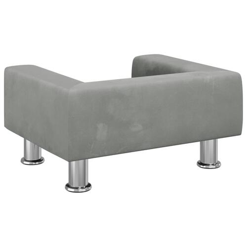 Sofa til børn 50x40x26,5 cm fløjl lysegrå