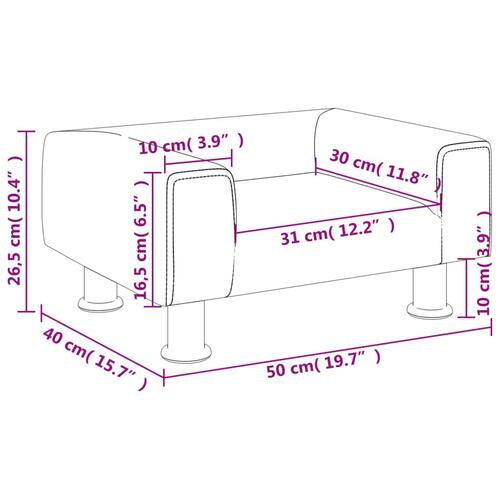 Sofa til børn 50x40x26,5 cm fløjl lysegrå
