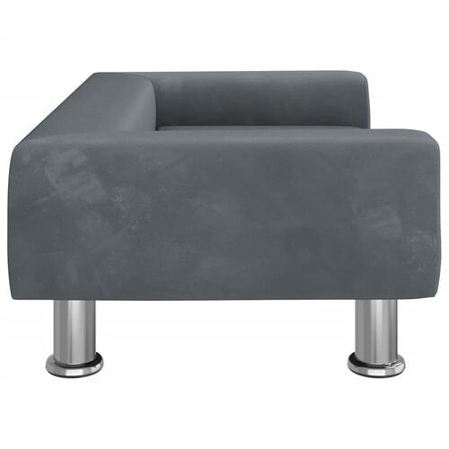 Sofa til børn 70x45x26,5 cm fløjl mørkegrå