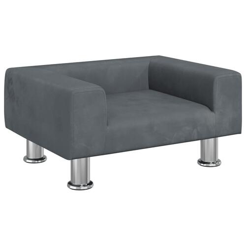 Sofa til børn 50x40x26,5 cm fløjl mørkegrå