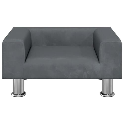 Sofa til børn 50x40x26,5 cm fløjl mørkegrå