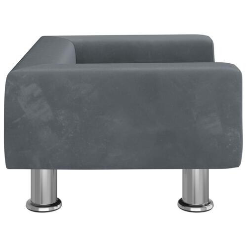 Sofa til børn 50x40x26,5 cm fløjl mørkegrå