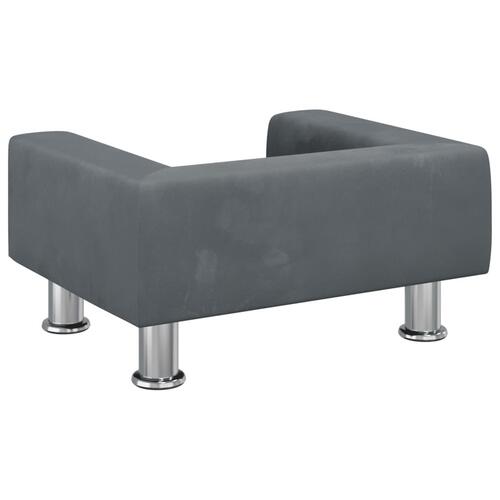 Sofa til børn 50x40x26,5 cm fløjl mørkegrå