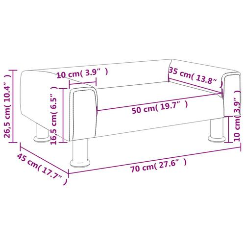 Sofa til børn 70x45x26,5 cm fløjl brun