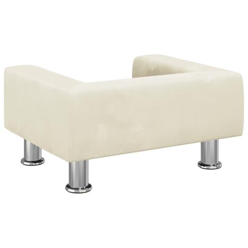 Sofa til børn 50x40x26,5 cm fløjl cremefarvet