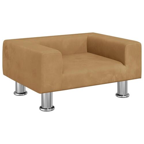 Sofa til børn 50x40x26,5 cm fløjl brun