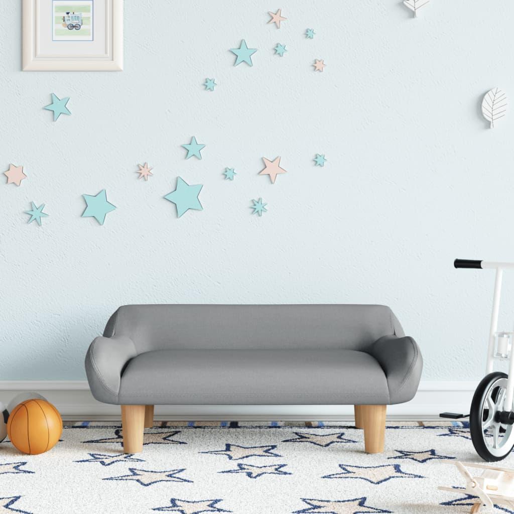 Sofa til børn 70x40x24 cm stof lysegrå