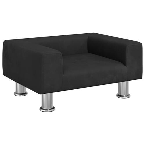 Sofa til børn 50x40x26,5 cm fløjl sort