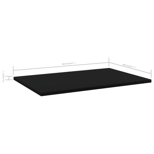 Boghylder 8 stk. 60x40x1,5 cm konstrueret træ sort