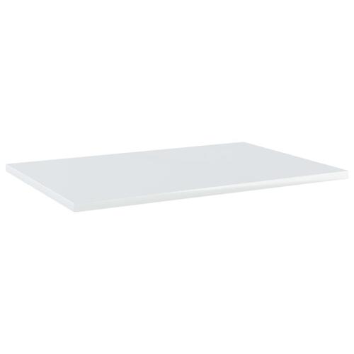 Boghylder 8 stk. 60x40x1,5 cm konstrueret træ hvid højglans