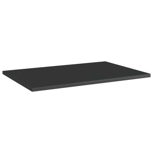Boghylder 4 stk. 60x40x1,5 cm konstrueret træ sort højglans