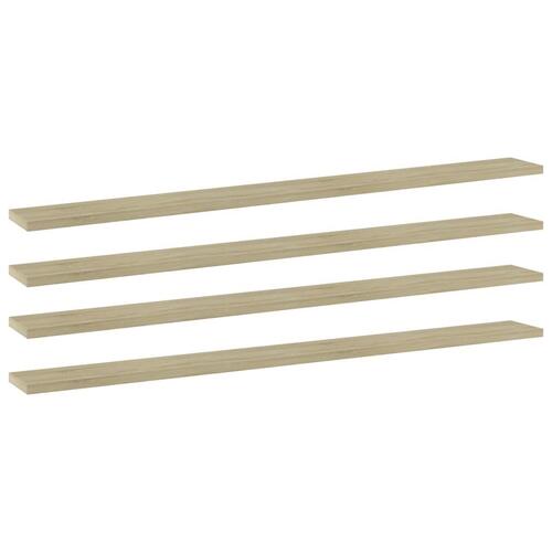 Boghylder 4 stk. 100x10x1,5 cm konstrueret træ sonoma-eg