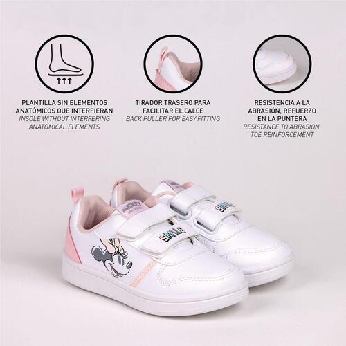 Sportssko til børn Minnie Mouse Velcro Hvid 30