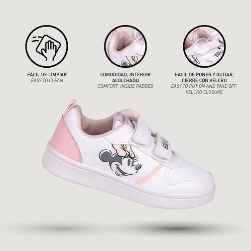 Sportssko til børn Minnie Mouse Velcro Hvid 30