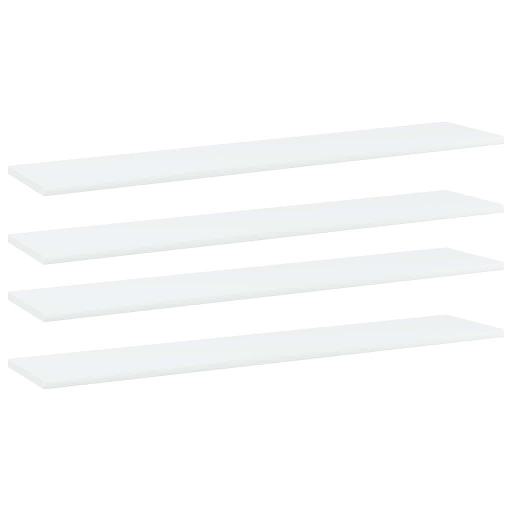 Boghylder 4 stk. 100x20x1,5 cm konstrueret træ hvid