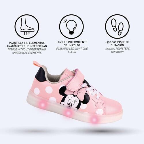 LED Træningssko Minnie Mouse Velcro Pink 32